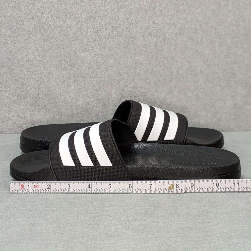 NWOT Adidas Adilette Shower Slip On Sandals Slides Core Black White Mens 11 - Picture 6 of 9